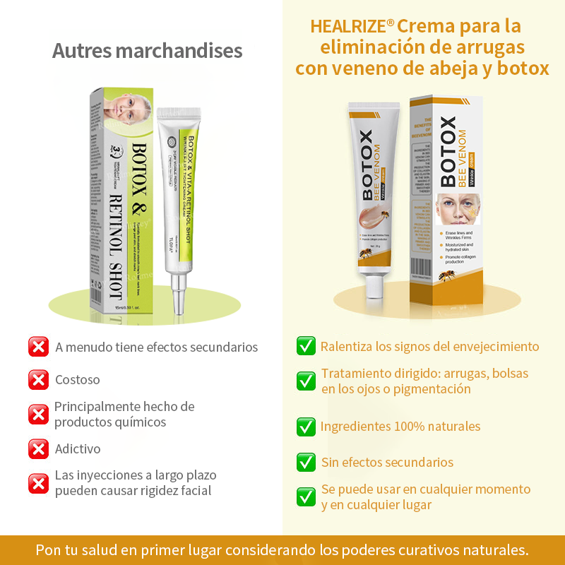 🌈¡Promo de temporada! La crema reafirmante Healrize® con 40% de descuento por tiempo limitado. Úsala diario y en 7 días notarás la diferencia: ayuda a reducir la apariencia de arrugas y flacidez.🐝✨